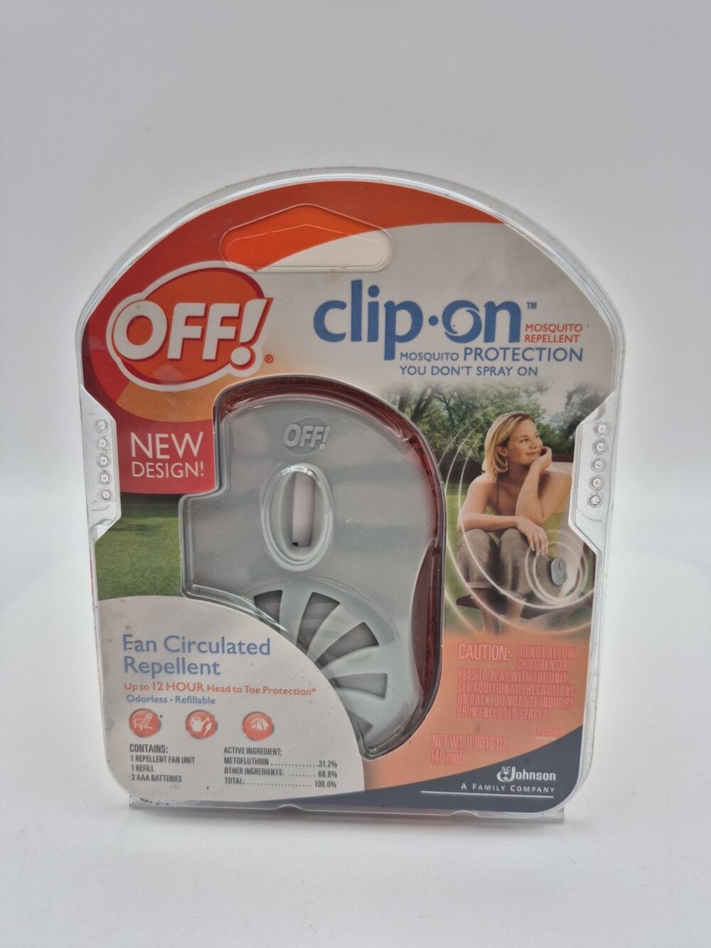 OFF! Clip On Mosquito Repellant Fan Unit with Refill New Sealed